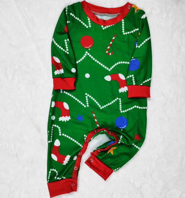 Occident fashion christmas tree pattern pajamas