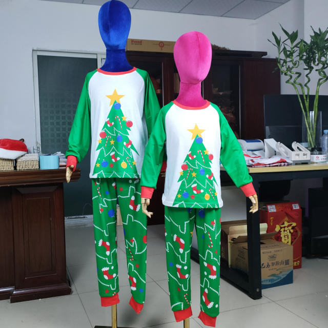 Occident fashion christmas tree pattern pajamas