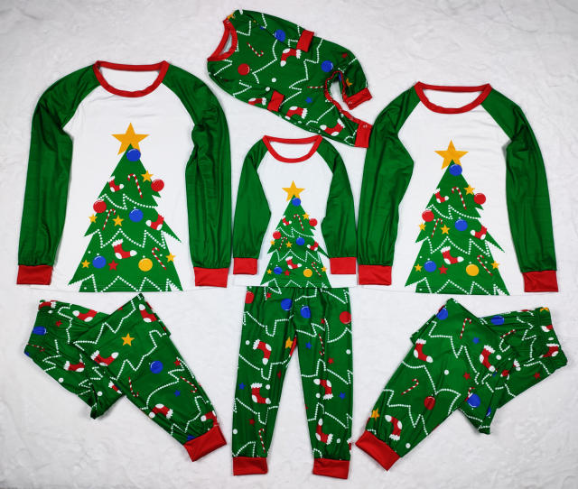 Occident fashion christmas tree pattern pajamas