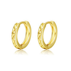 Easy match geometric gold color huggie earrings