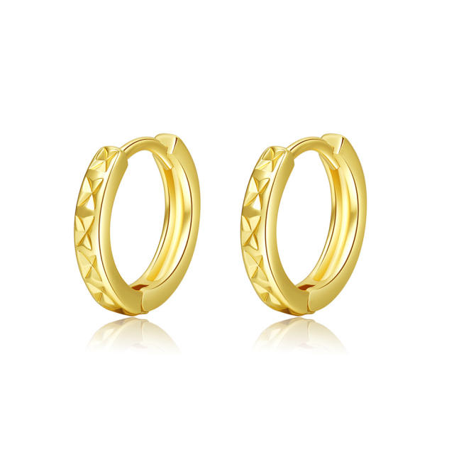 Easy match geometric gold color huggie earrings