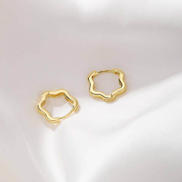 Hot sale gold color huggie earrings