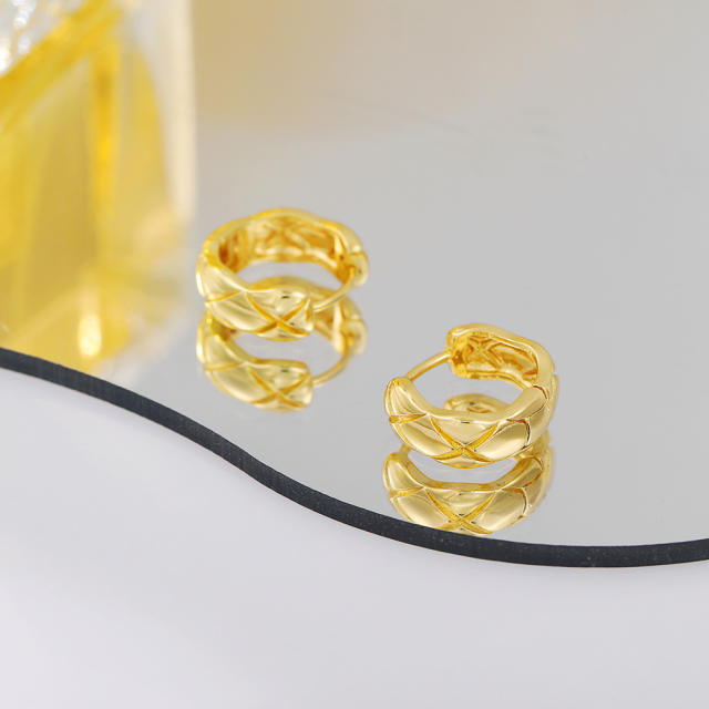 Classic gold color huggie earrings