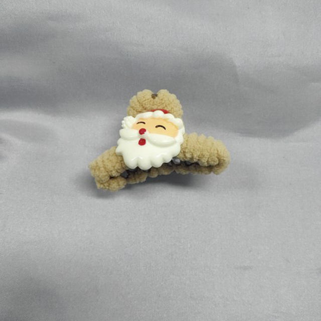 Winter design christmas series fluffy ball hair claw clips