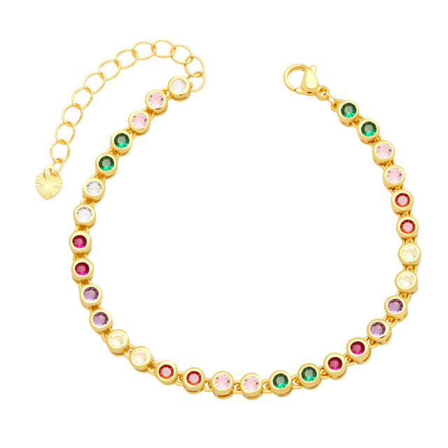 Elegant color cubic zircon tennis bracelet