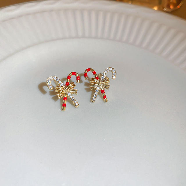 925 needle christmas studs earrings