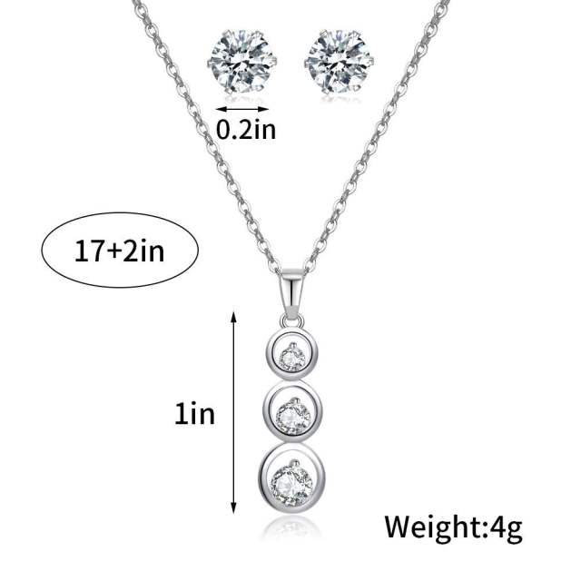 Luxury easy match diamond necklace set