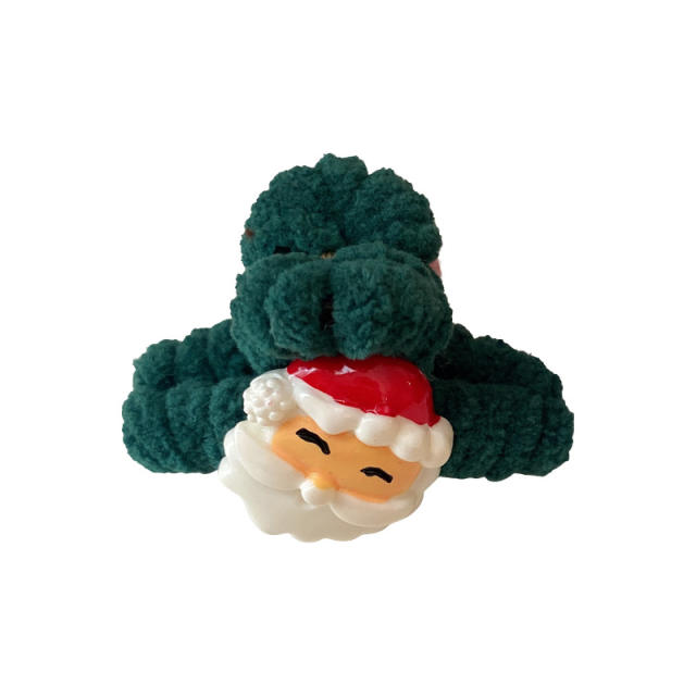 Winter design christmas series fluffy ball hair claw clips