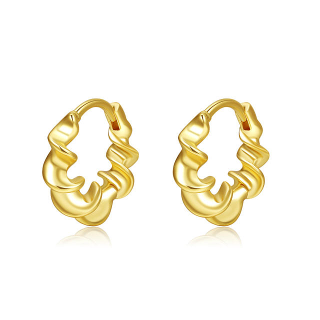 Occident fashion twisted huggie earrings