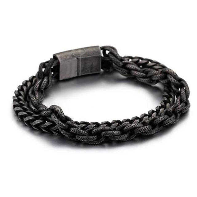 Hiphop rock and roll stainless steel chain bracelet for men