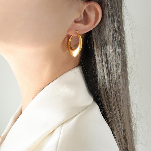 Geometric shape stainless steel earrings chunky earrings