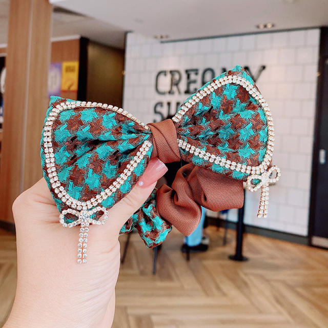 Korean fashion Houndstooth bow scrunchies