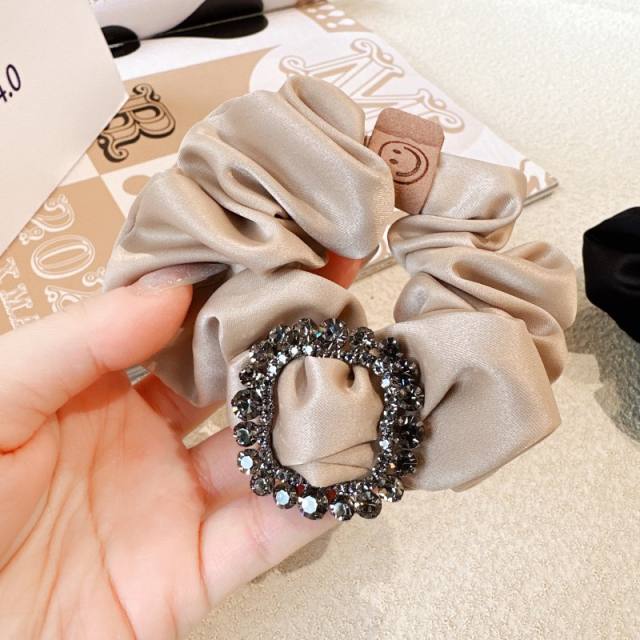 Korean fashion diamond circle satin scrunchies