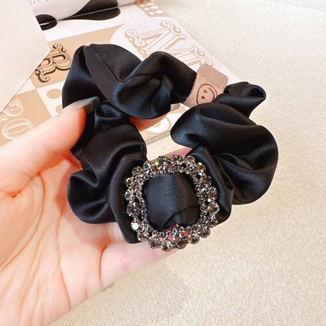 Korean fashion diamond circle satin scrunchies