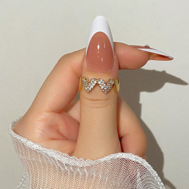 Elegant faux pearl beads unique stackable rings