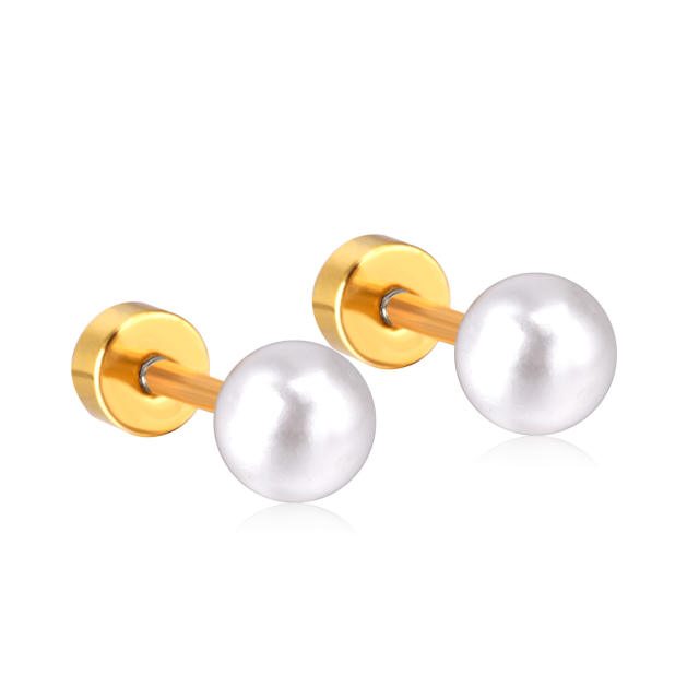 Elegant pearl stainless steel earrings