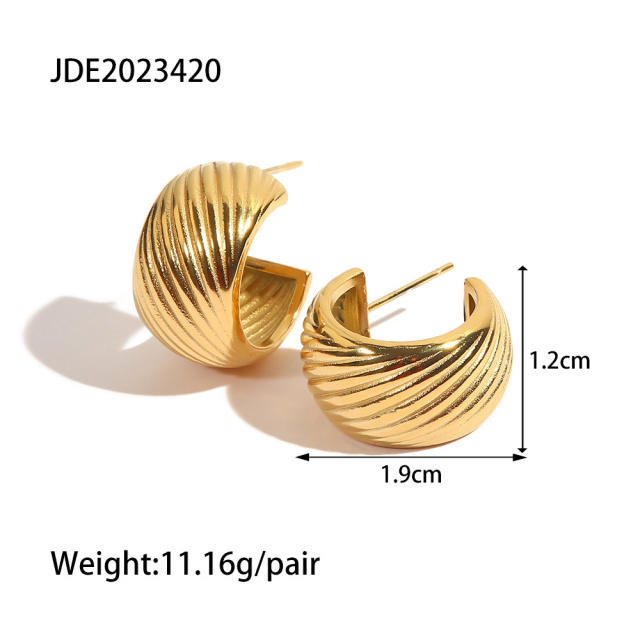 Occident fashion stainless steel chunky earrings