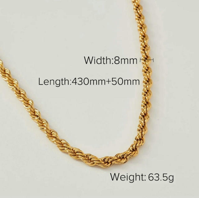 INS concise easy match stainless steel chain necklace