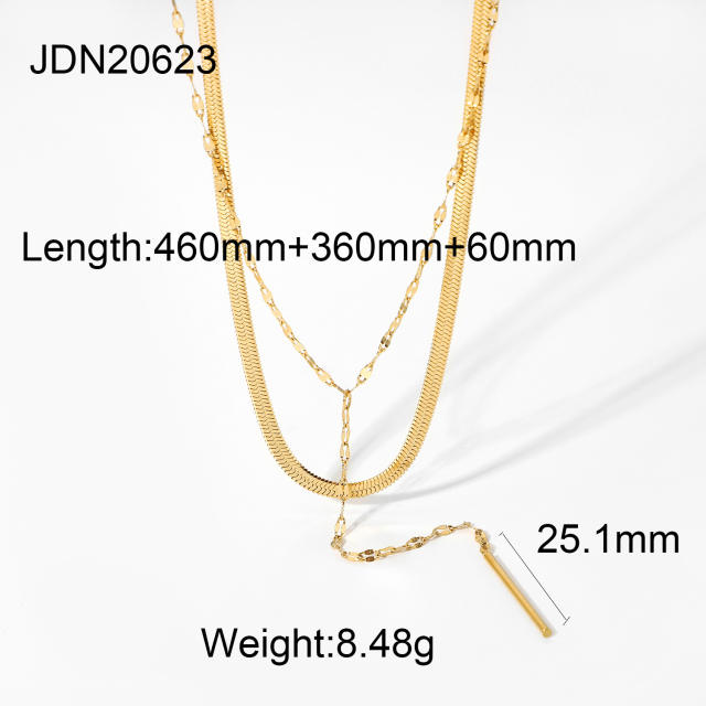 INS concise easy match stainless steel chain necklace