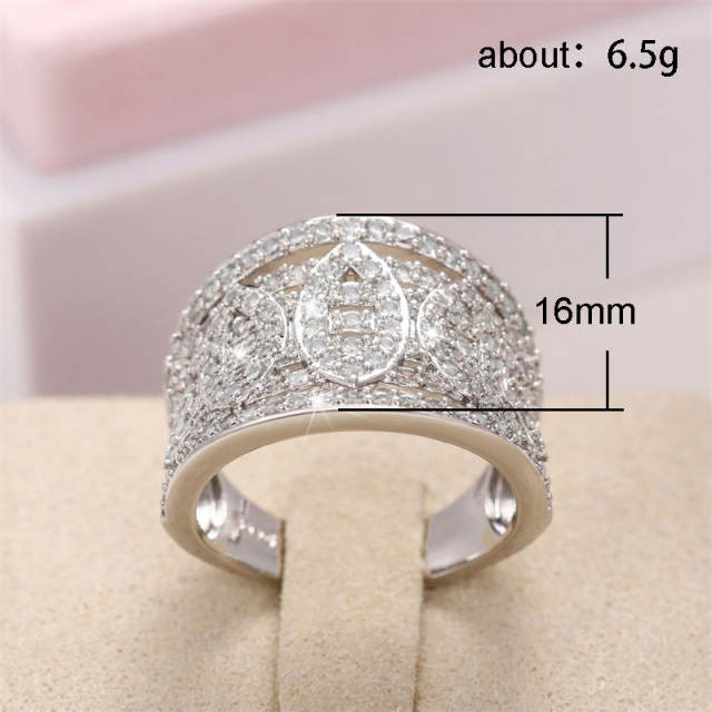 AAA cubic zircon full diamond wedding rings