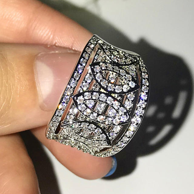 AAA cubic zircon full diamond wedding rings