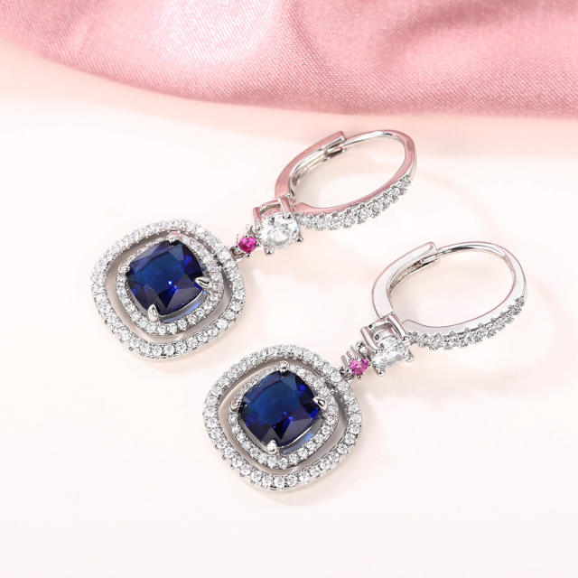 Winter design sapphire diamond earrings