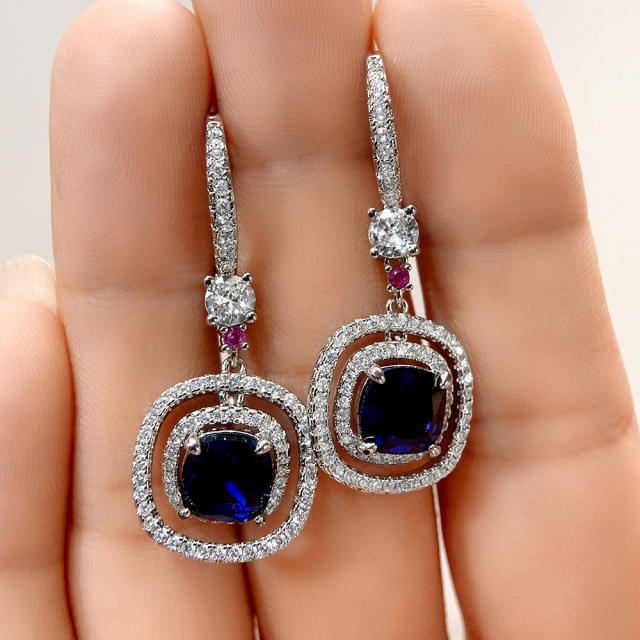 Winter design sapphire diamond earrings