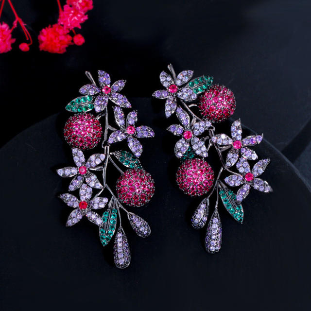 925 needle luxury diamond handmade earrings