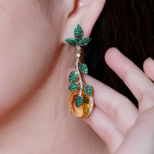 Elegant topaz drop handmade earrings