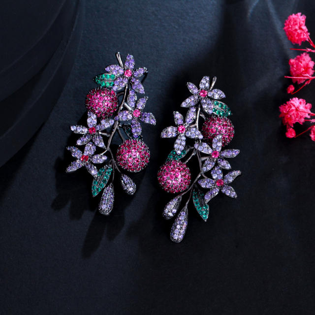 925 needle luxury diamond handmade earrings