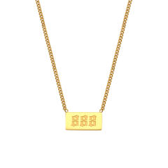 Occident fashion elegant angel number 111 to 999 stainless steel necklace