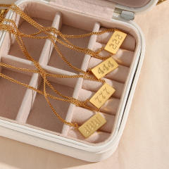 Occident fashion elegant angel number 111 to 999 stainless steel necklace