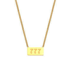 Occident fashion elegant angel number 111 to 999 stainless steel necklace