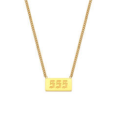Occident fashion elegant angel number 111 to 999 stainless steel necklace