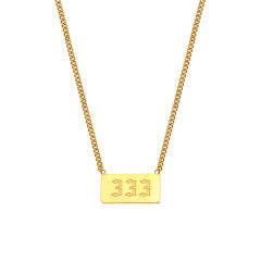 Occident fashion elegant angel number 111 to 999 stainless steel necklace