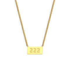 Occident fashion elegant angel number 111 to 999 stainless steel necklace
