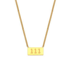 Occident fashion elegant angel number 111 to 999 stainless steel necklace