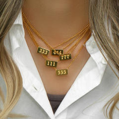 Occident fashion elegant angel number 111 to 999 stainless steel necklace
