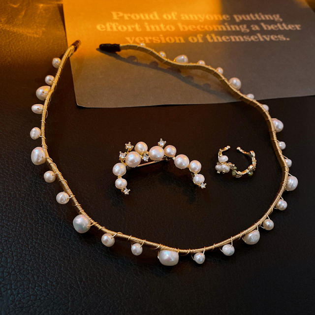 Baroque pearl necklace set