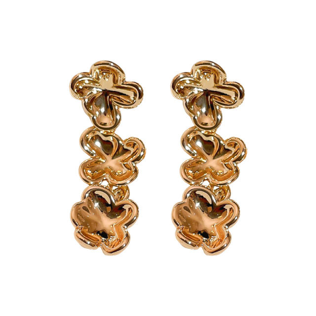 Real gold plated flower earrings