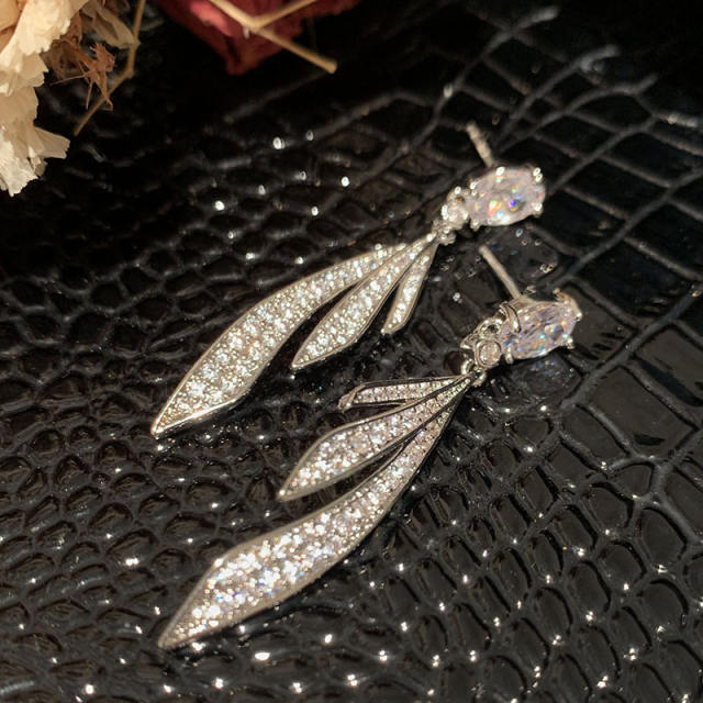 925 needle elgant diamond earrings for women
