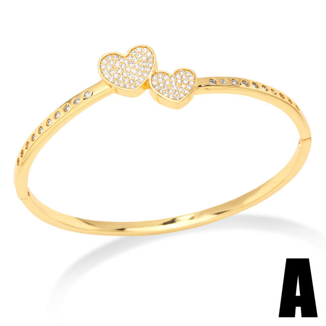 Fashionable diamond butterfly gold plated bangle