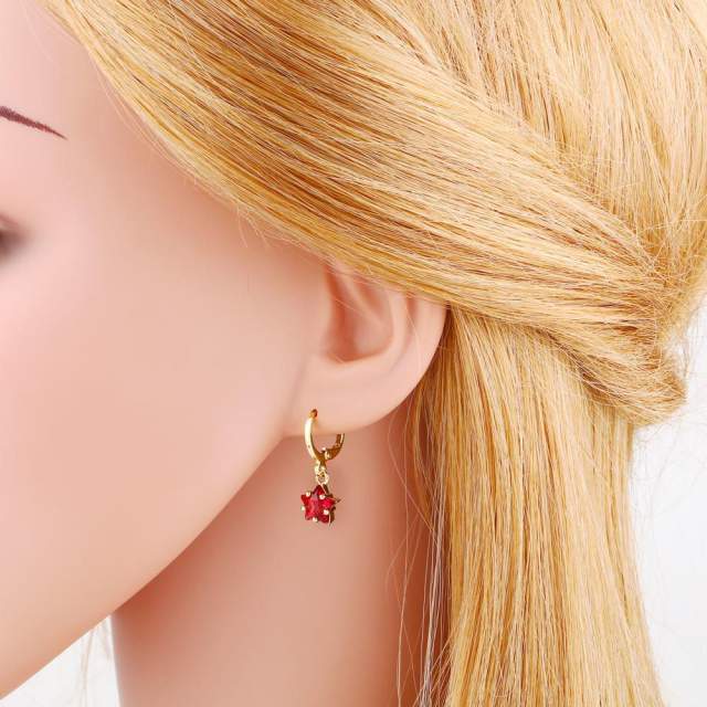 Sweet color cz star huggie earring set