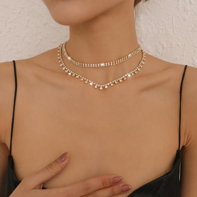 Occident fashion diamond choker necklace