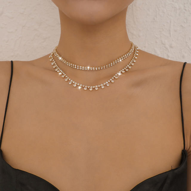 Occident fashion diamond choker necklace