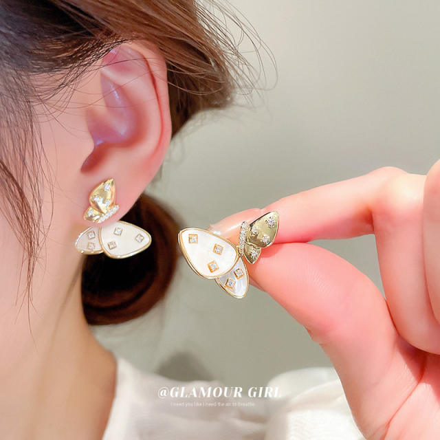 925 needle butterfly studs earrings