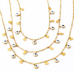 Occident fahsion evil eye charm stainless steel necklace