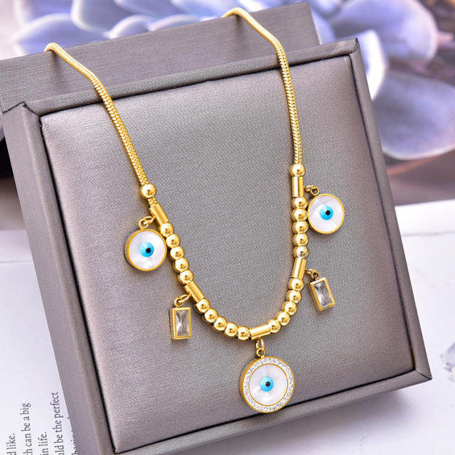 Occident fashion snake chain frost butterfly evil eye necklace