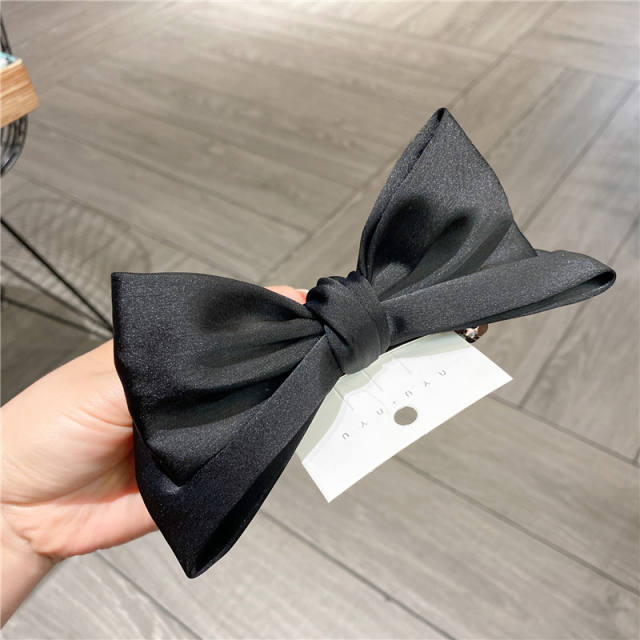 Elegant satin bow french barrette hair clips