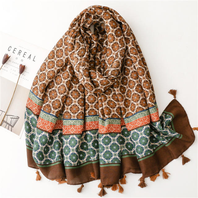Winter design warm patterned scarf